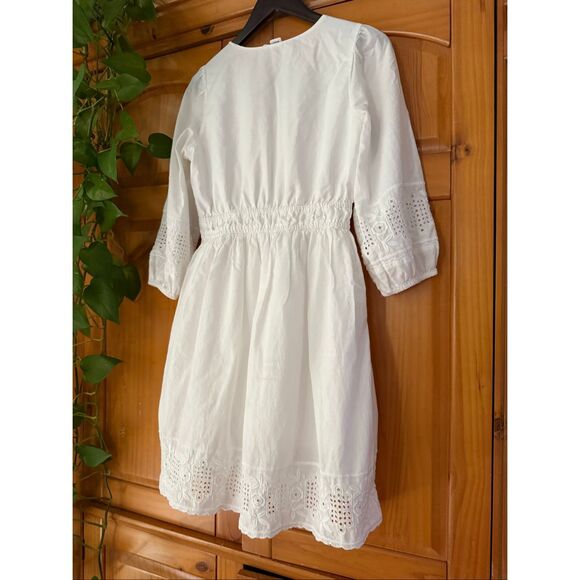 GAP White Boho Eyelet Embroidered Cotton Dress – Small - Picture 6 of 13